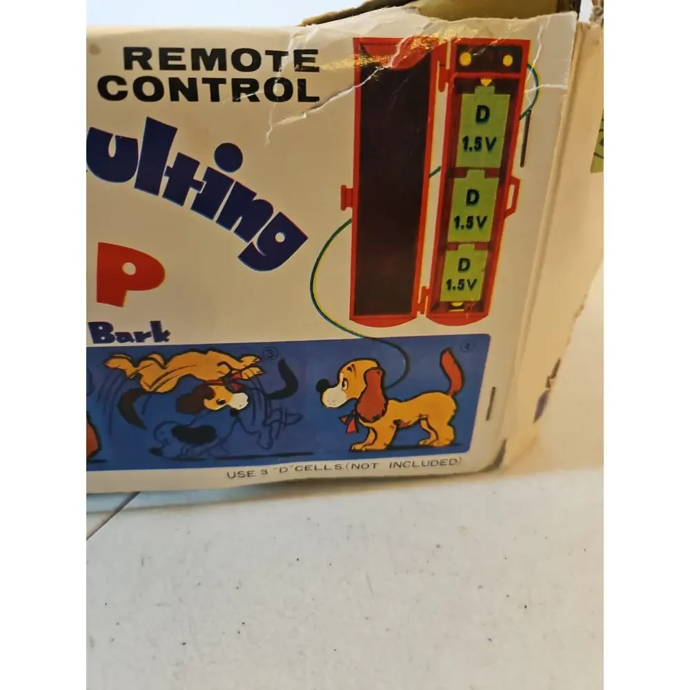 Vintage Toy Remote Control Dog Somersaulting Pup With Bark With Box Untested